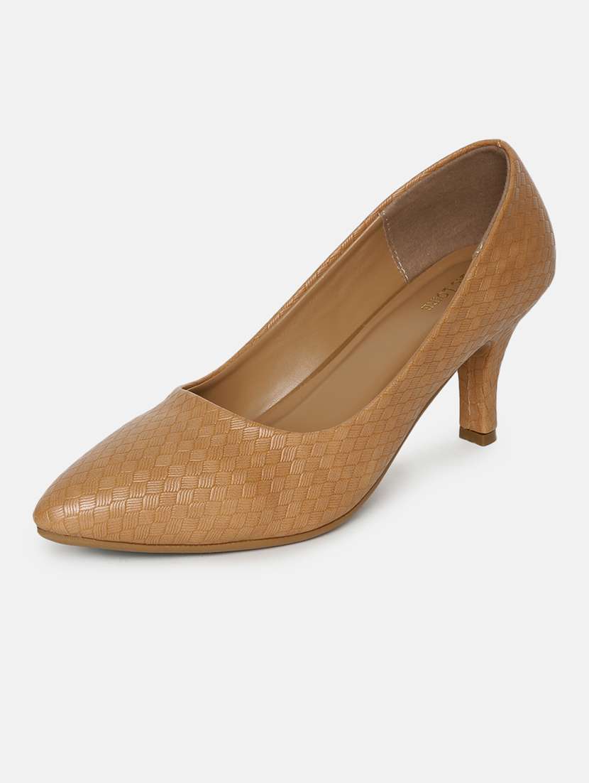 beige pu slip on pumps - 19666408 - Standard Image - 2