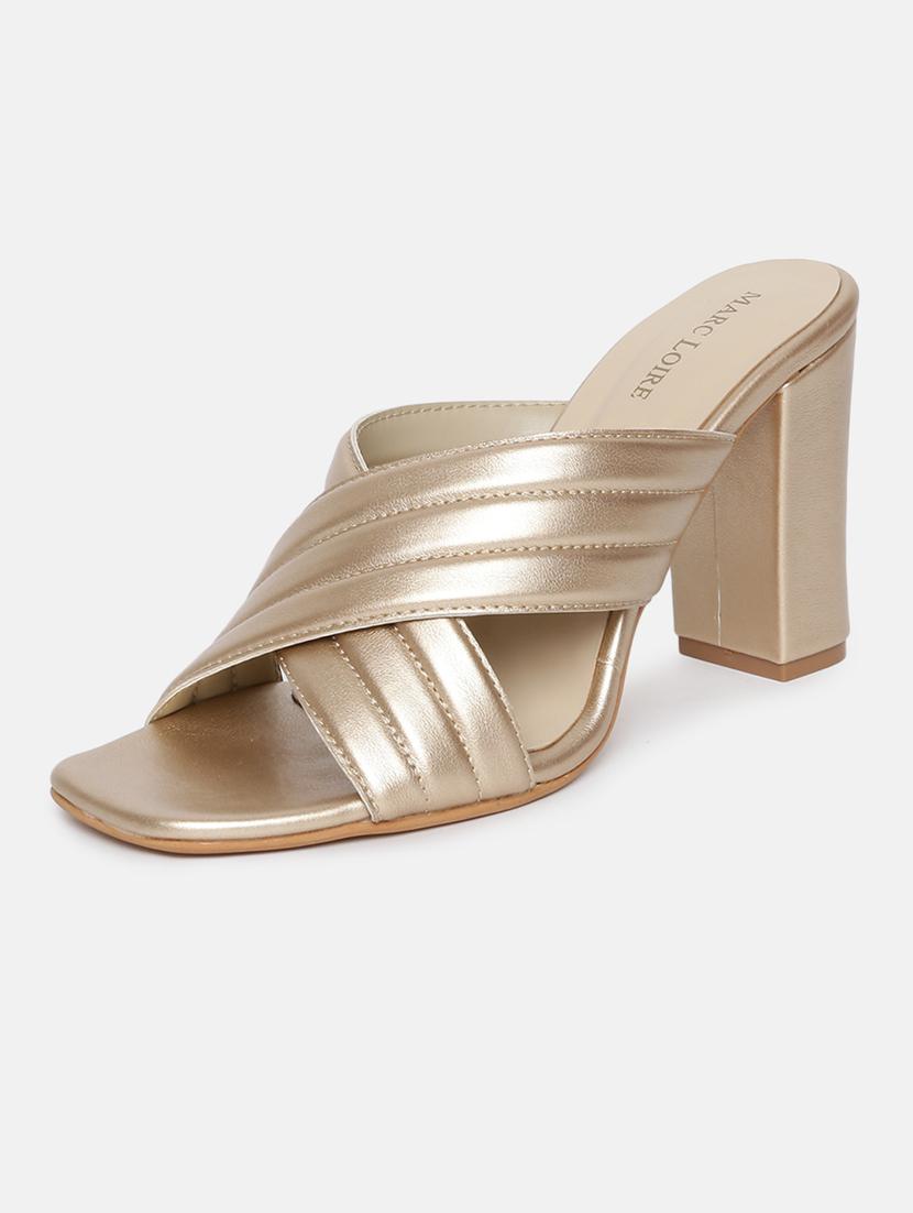 golden slip on sandal - 19666412 - Standard Image - 2