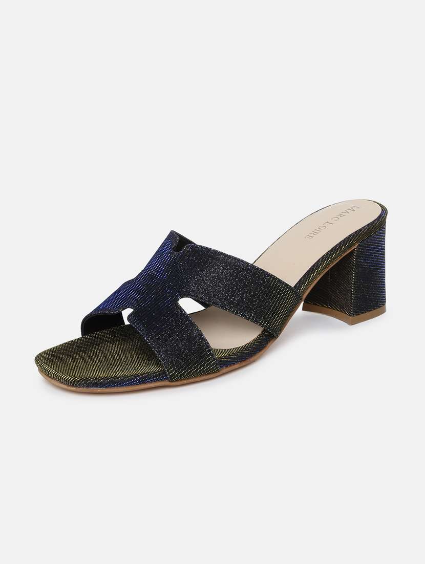 black pu slip on sandals - 19666423 -  Standard Image - 2