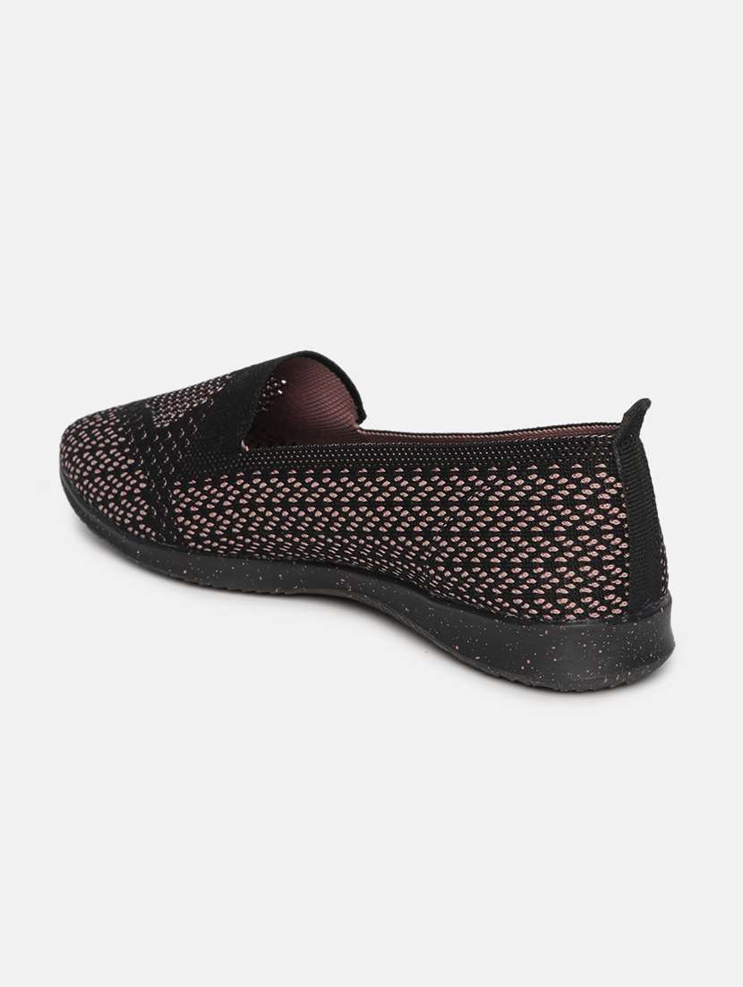 black fabric slip on casual shoes - 19666453 - Standard Image - 2