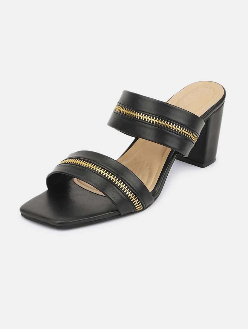 black tpu slip on sandals - 19666502 -  Standard Image - 2
