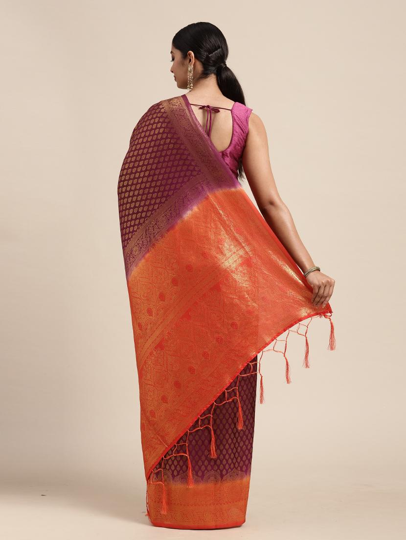 self designed woven saree with blouse - 19666557 - Standard Image - 2