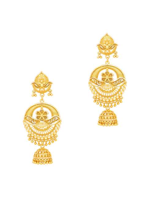 gold brass chandballi earring - 19666848 -  Standard Image - 0