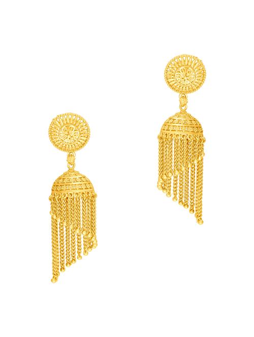 gold brass jhumka earring - 19667030 -  Standard Image - 0