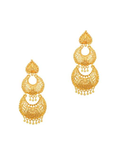 gold brass chandballi earring - 19667104 -  Standard Image - 0