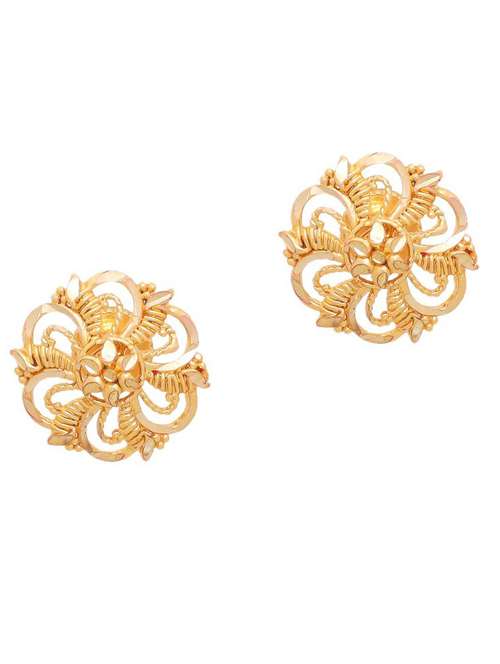 gold brass studs earring - 19667157 -  Standard Image - 0