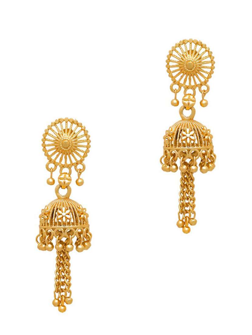 gold brass jhumka earring