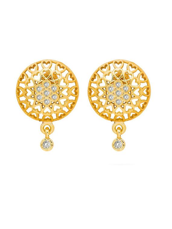 white brass studs earring - 19667192 - Standard Image - 2