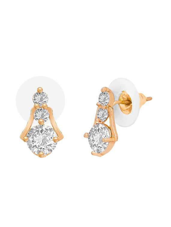 white brass studs earring - 19667201 - Standard Image - 2