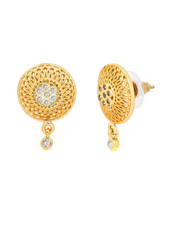 white brass studs earring - 19667217 - Standard Image - 2