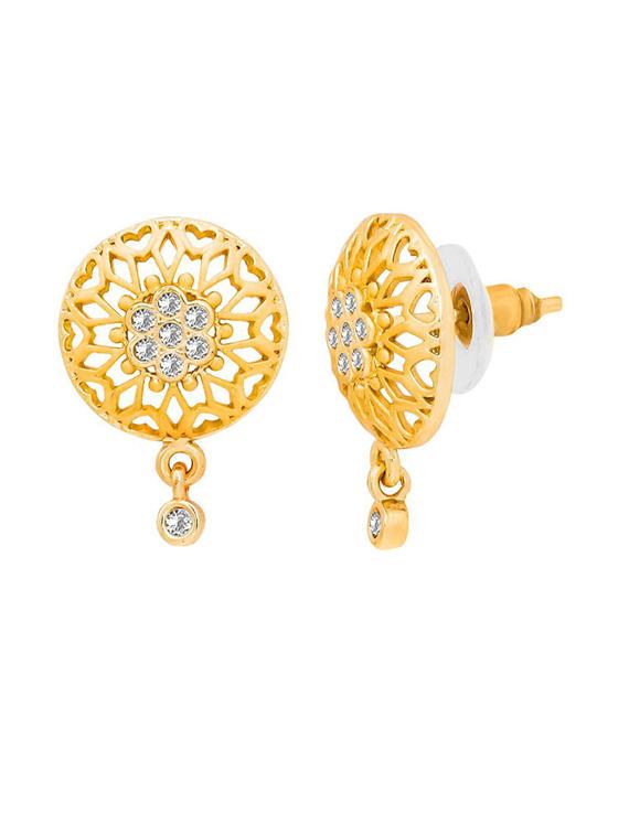 white brass studs earring - 19667218 - Standard Image - 2