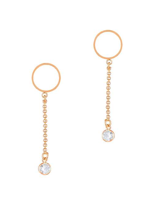 pink brass drop earring - 19667231 - Standard Image - 0