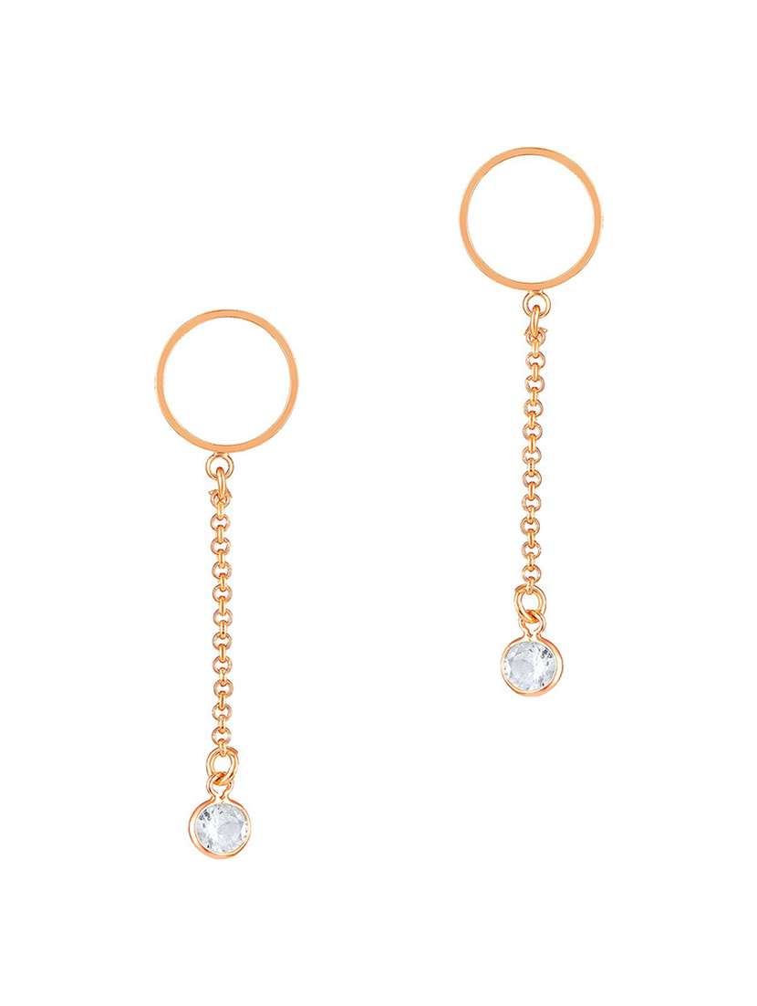 pink brass drop earring - 19667231 - Zoom Image - 0