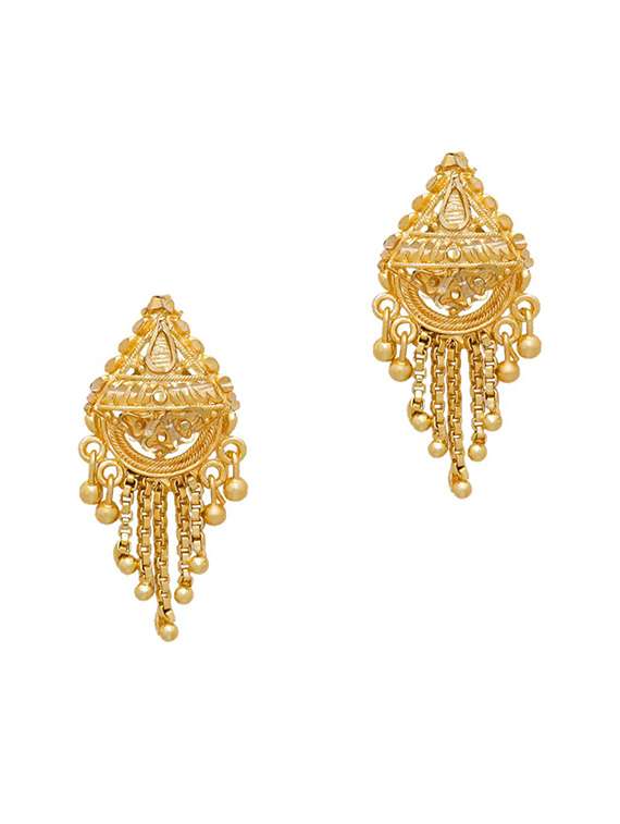 gold brass studs earring - 19667275 - Zoom Image - 0