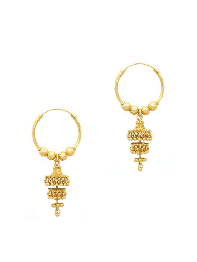 gold brass chandballi earring - 19667290 -  Zoom Image - 0
