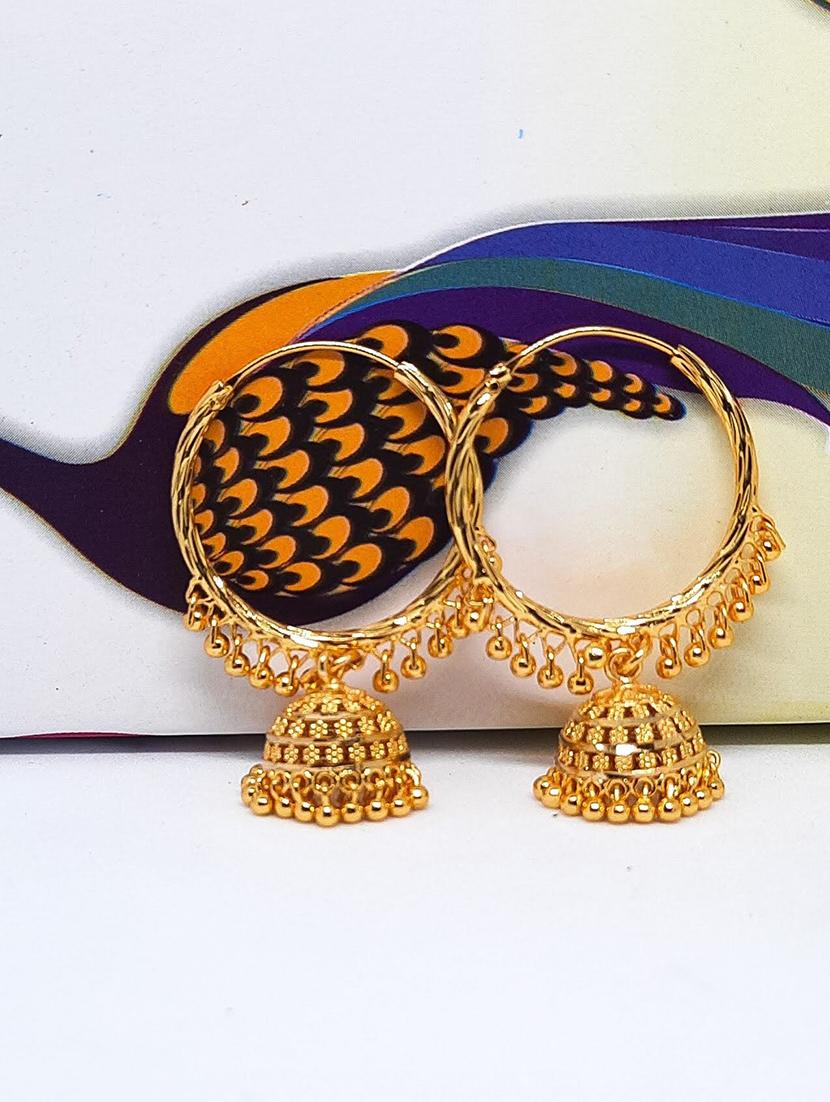 gold brass chandballi earring - 19667301 -  Zoom Image - 0