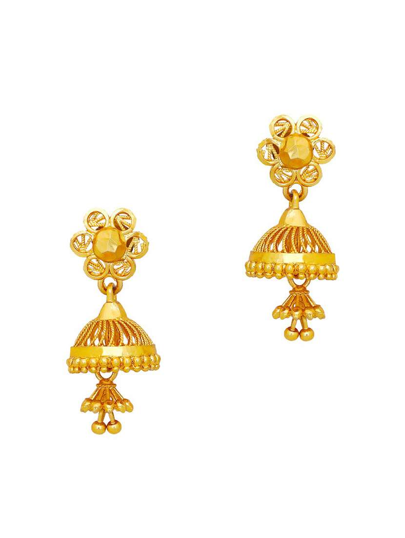 gold brass jhumka earring