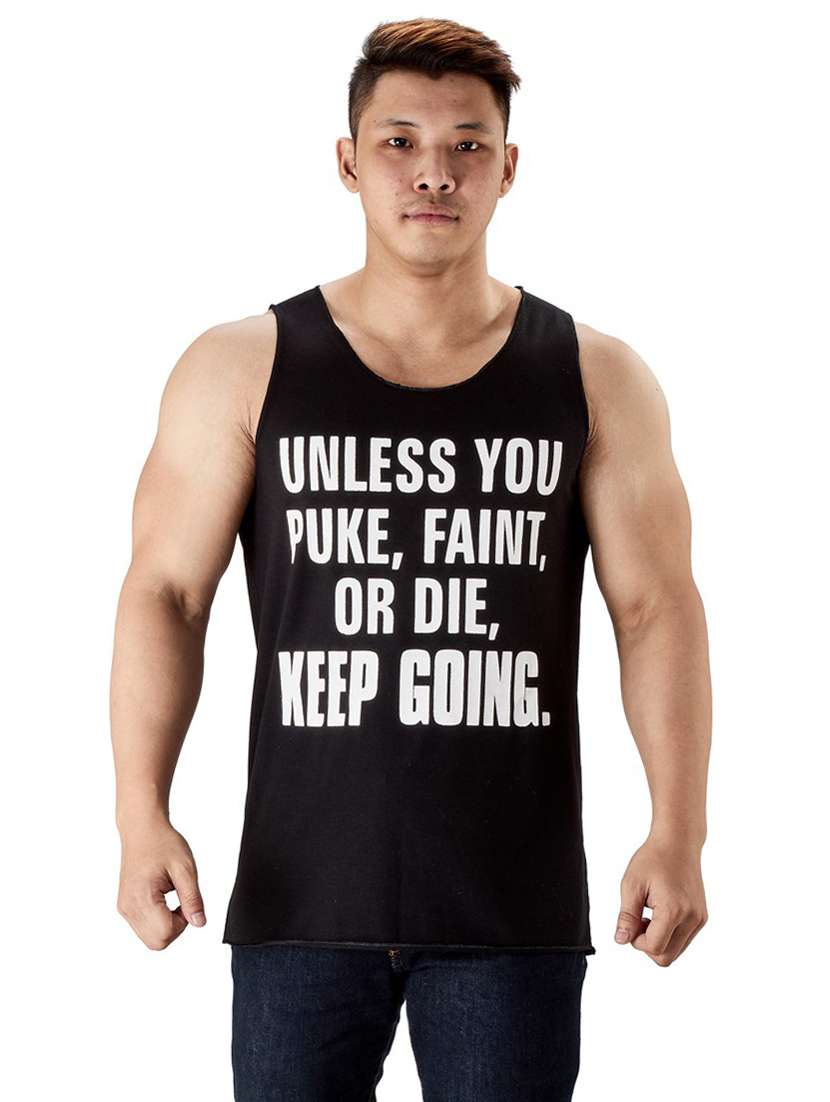 black pure cotton vest