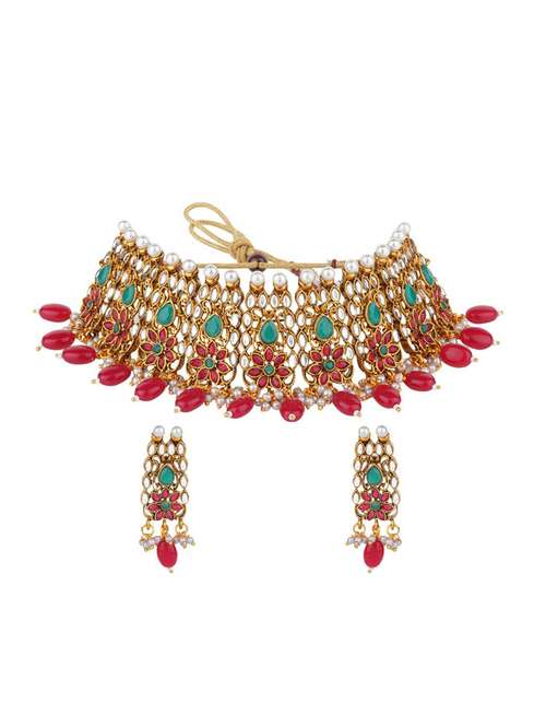 matushri art indian traditional necklace with earrings - 19668546 - Standard Image - 0