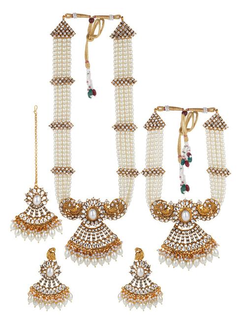matushri art indian traditional necklace with earrings and maang tikka - 19668774 -  Standard Image - 0
