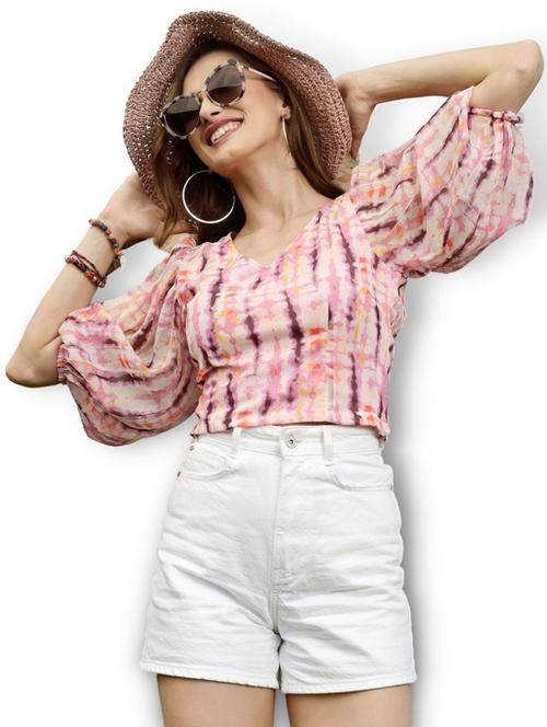 women's crop v neck top - 19668949 -  Standard Image - 0