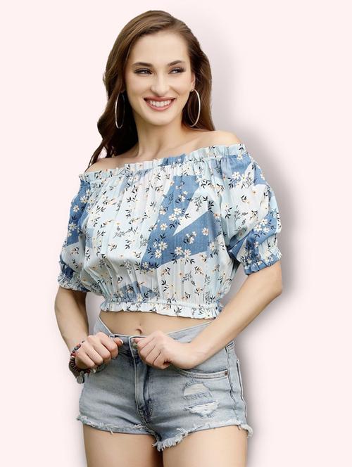 women's crop off shoulder top - 19668953 - Standard Image - 0