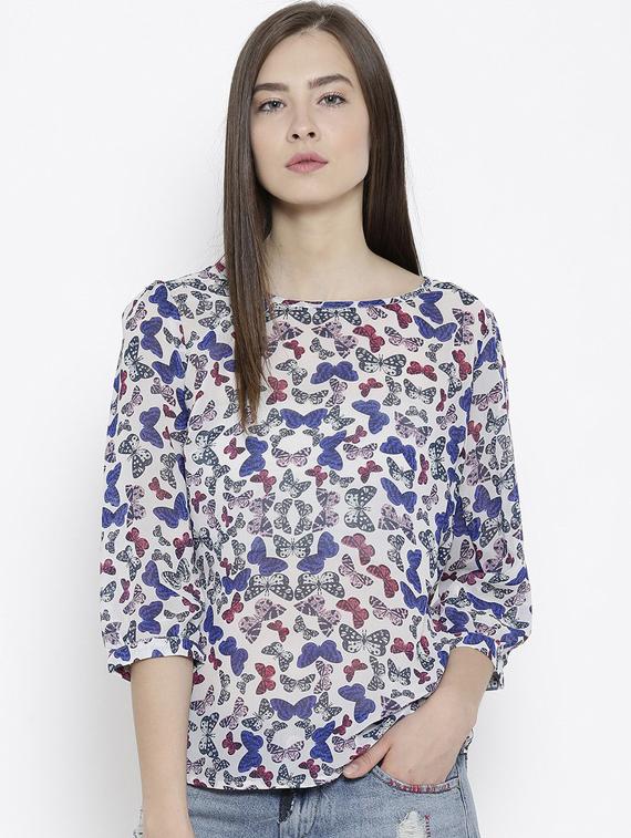 women boat neck printed top - 19669068 -  Zoom Image - 0