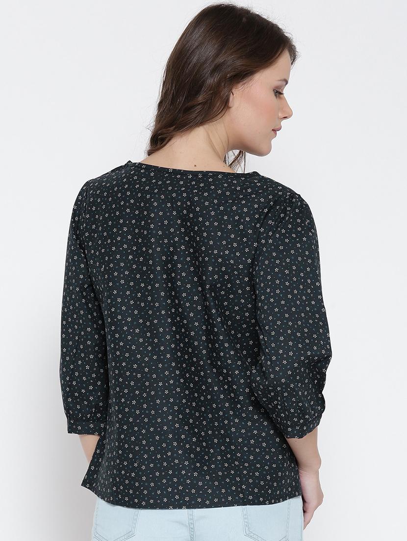 round neck printed blouson top - 19669086 - Standard Image - 2