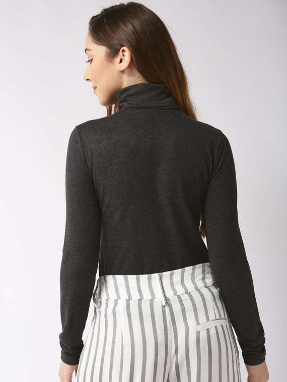 women high neck solid regular top - 19669121 - Standard Image - 2