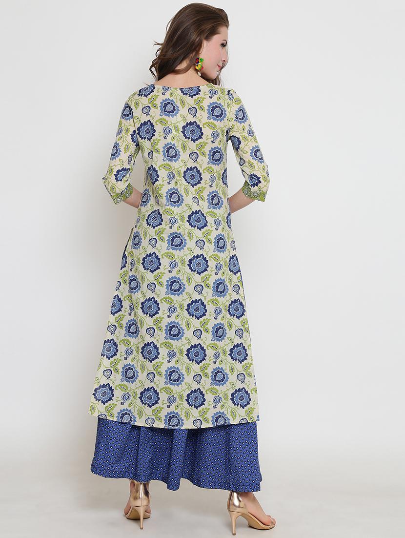 printed kurta with skirt set - 19670297 - Standard Image - 2