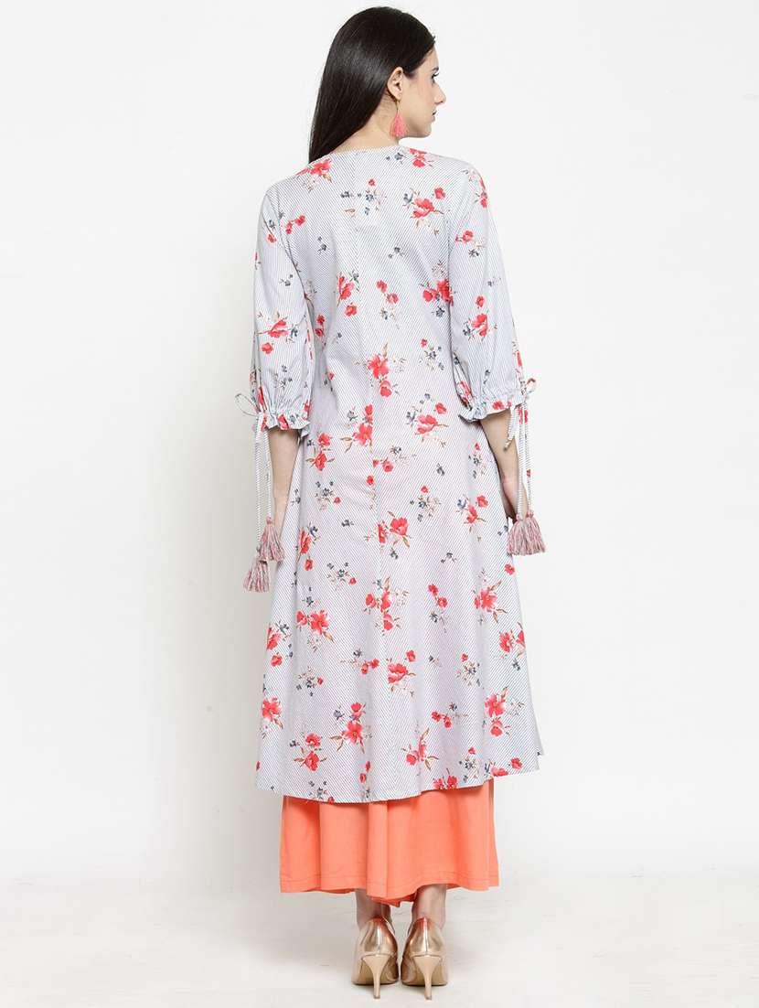 printed kurta with palazzo set - 19670351 -  Standard Image - 2