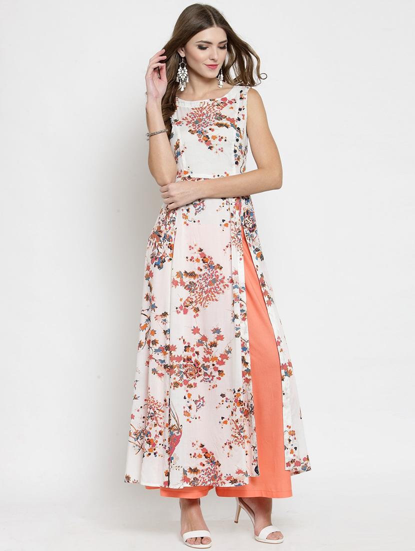 printed kurta with palazzo set - 19670353 - Standard Image - 2
