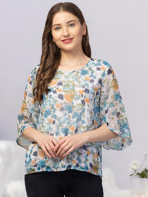 women's straight round neck top - 19670369 - Standard Image - 0