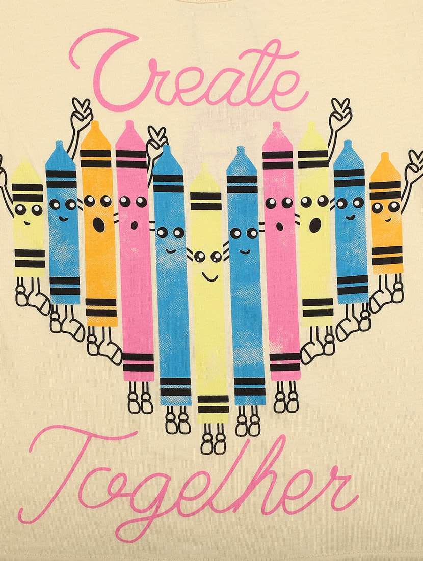 girls round neck front print t-shirt - 19670704 -  Standard Image - 2