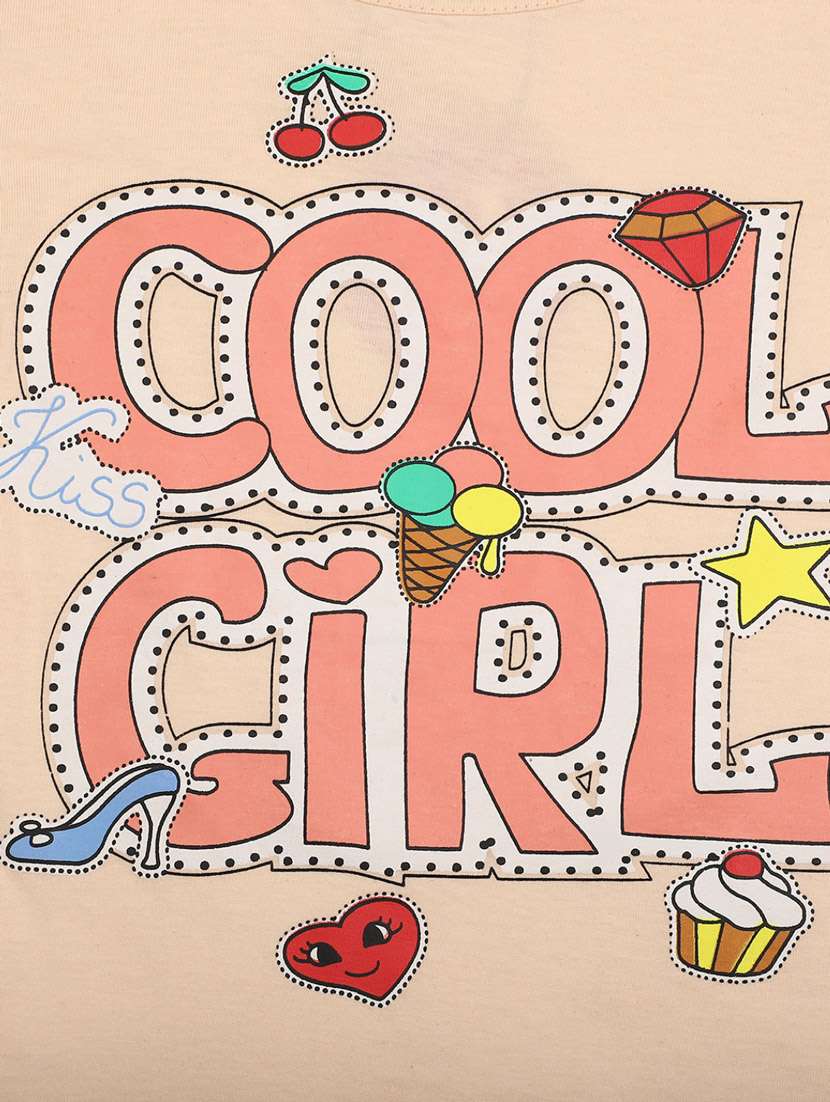 girls round neck front print t-shirt - 19670706 -  Standard Image - 2