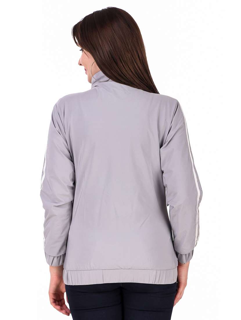 grey solid long sleeve jacket - 19670896 -  Standard Image - 2