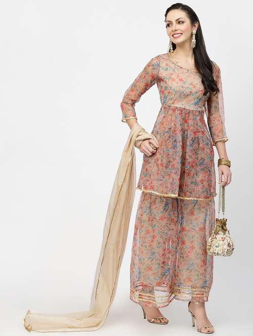 women kurta sharara set with dupatta - 19671236 -  Standard Image - 0