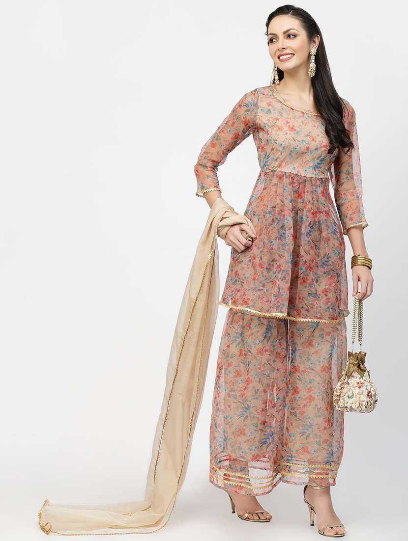women kurta sharara set with dupatta - 19671236 -  Zoom Image - 0