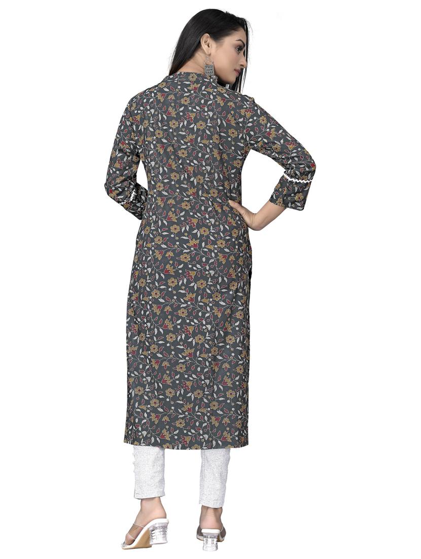 printed a-line kurta - 19672031 - Standard Image - 2