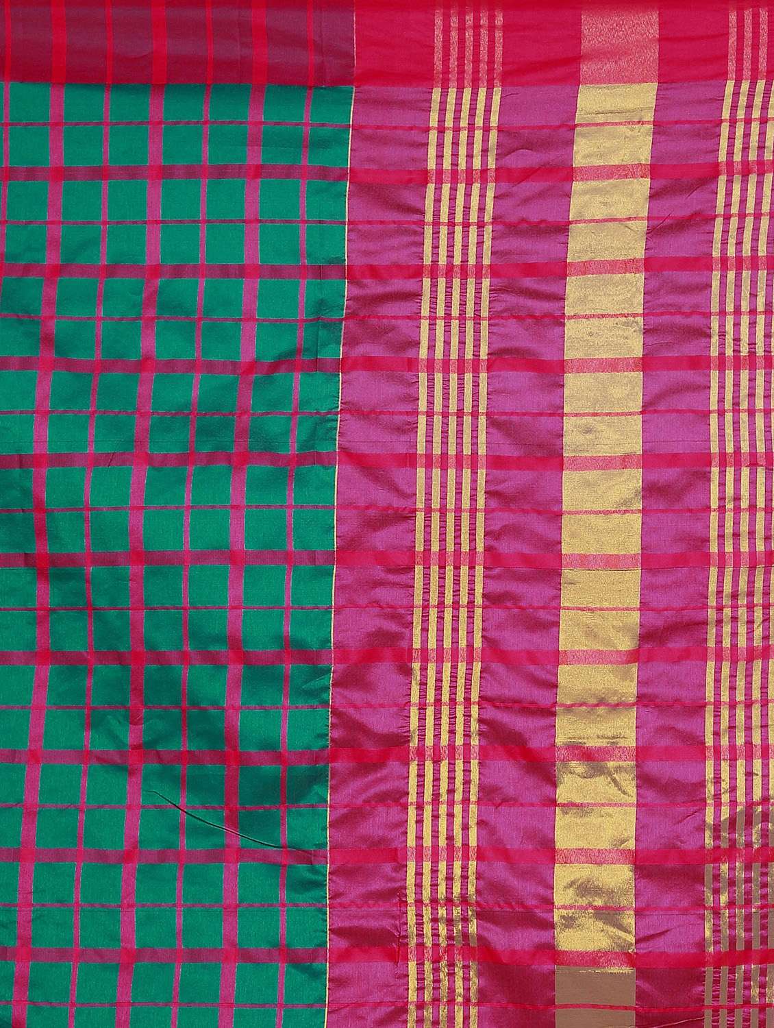 check woven saree with blouse - 19672438 -  Standard Image - 2