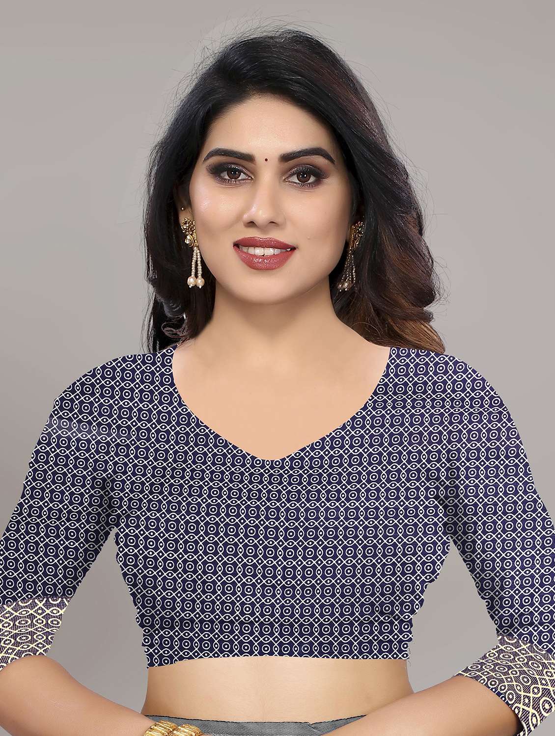 printed woven saree with blouse - 19672470 - Standard Image - 2