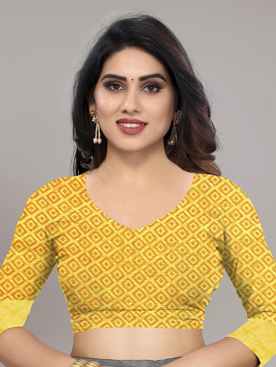 printed woven saree with blouse - 19672476 - Standard Image - 2