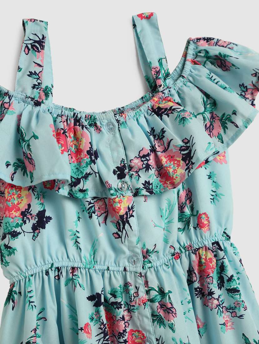 girls shoulder strap cold shoulder frock - 19672682 -  Standard Image - 2