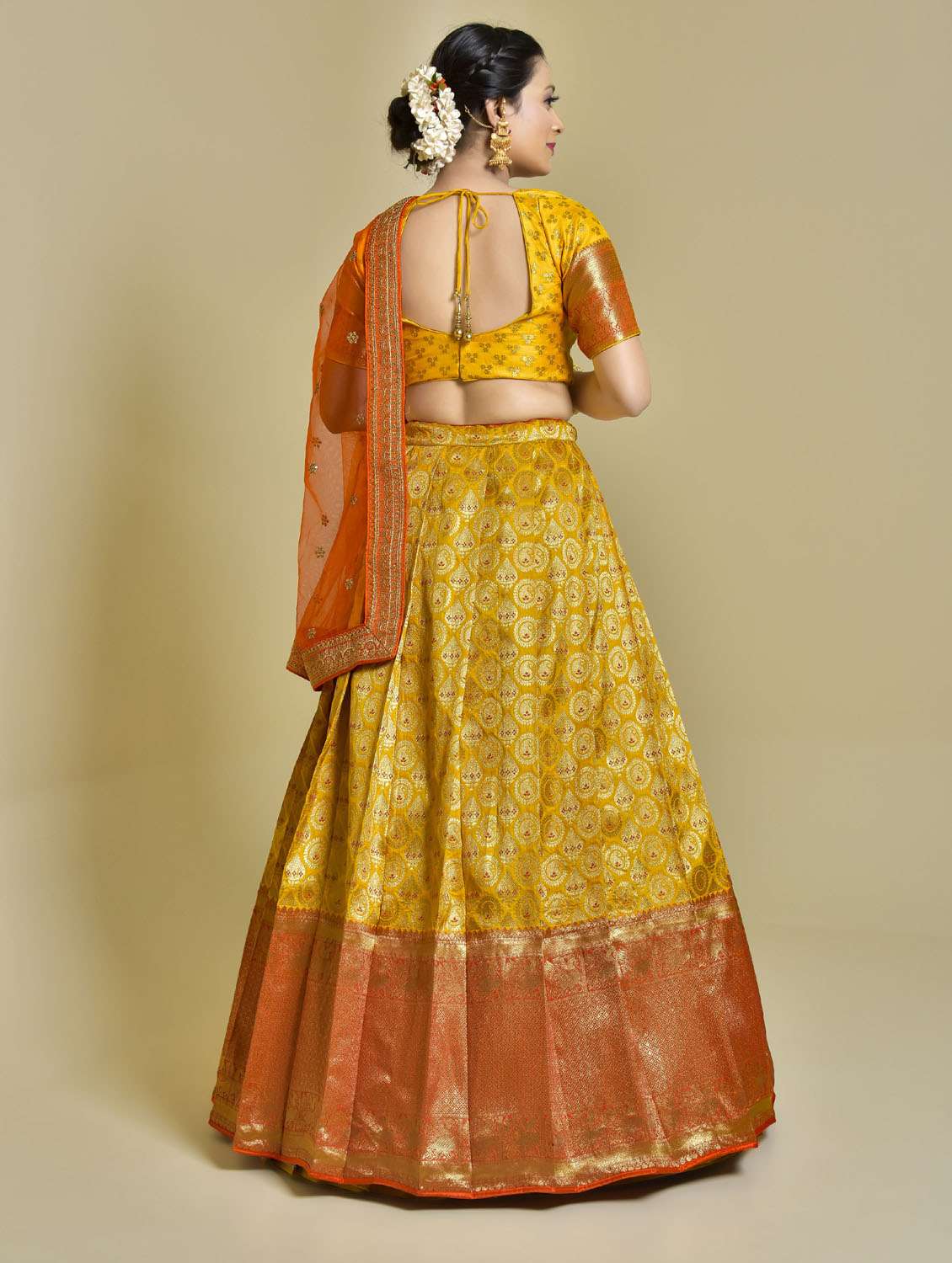 self designed woven pleated lehenga choli with dupatta - 19679003 -  Standard Image - 2