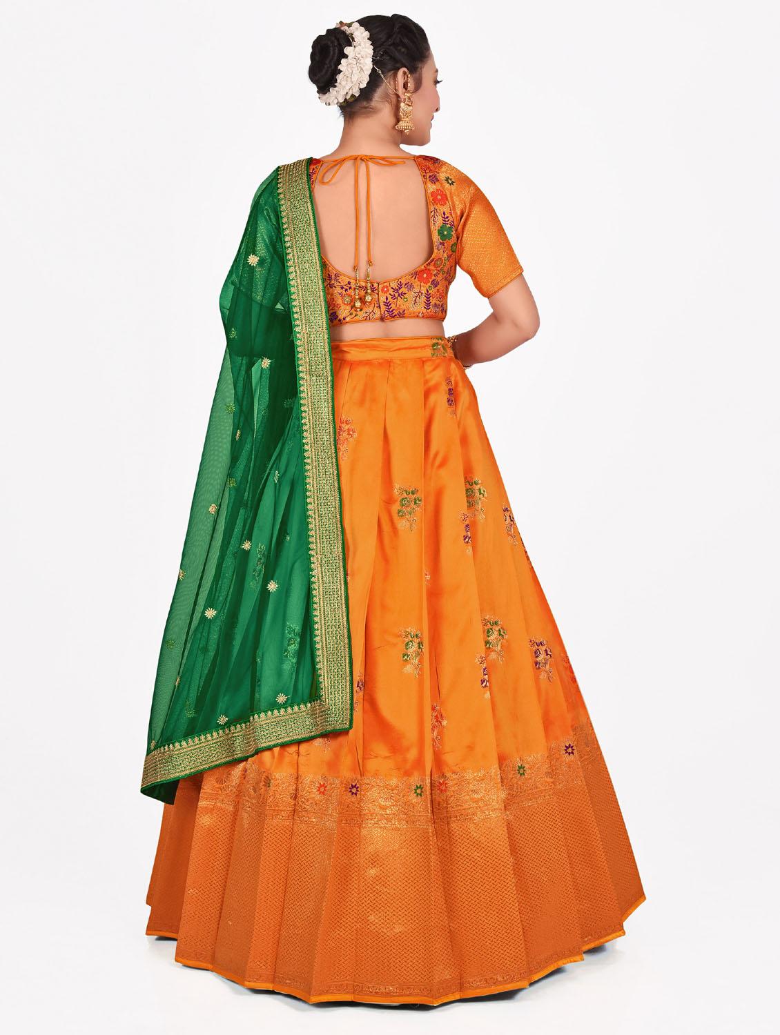 self designed woven lehenga choli with dupatta - 19679066 - Standard Image - 2