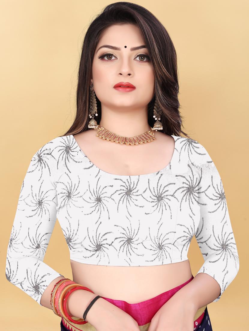 women's foil print pink colored saree with blouse - 19681066 - Standard Image - 2