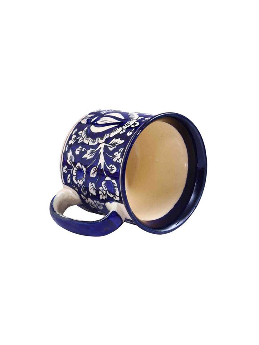 caffeine ceramic handmade blue mughal maggie mug (set of 2)