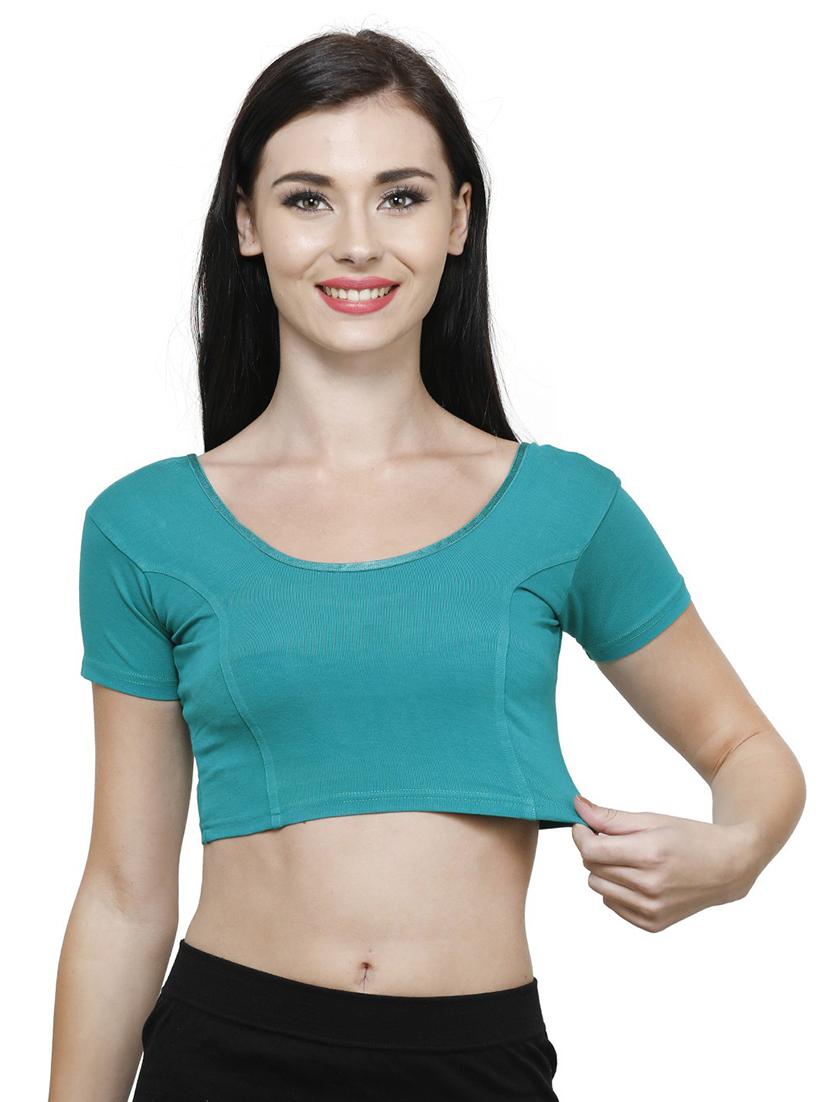 turquoise solid blouse - 19682048 - Standard Image - 2