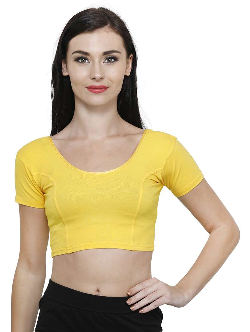 women solid short sleeve stitched blouse - 19682053 -  Zoom Image - 0