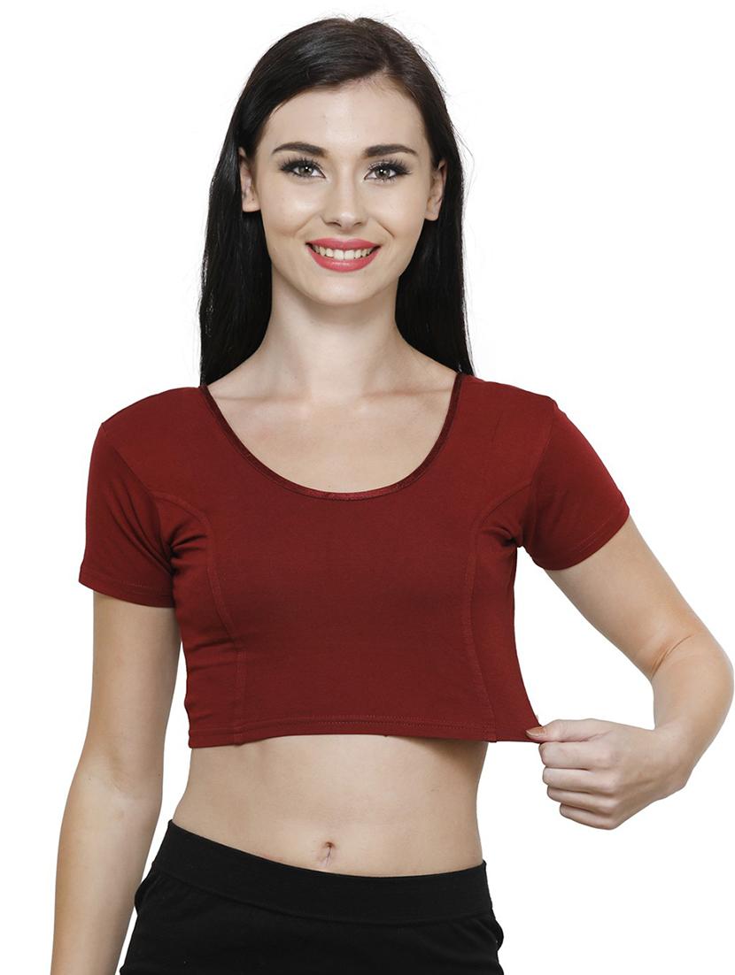 women solid short sleeves stitched blouse - 19682095 - Standard Image - 2